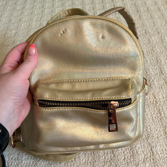 Metallic Gold Mini Backpack from Free People - Picture 5 of 5